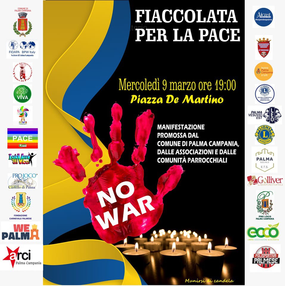 Palma Campania grida il suo NO alla Guerra: una fiaccolata per sostenere la Pace