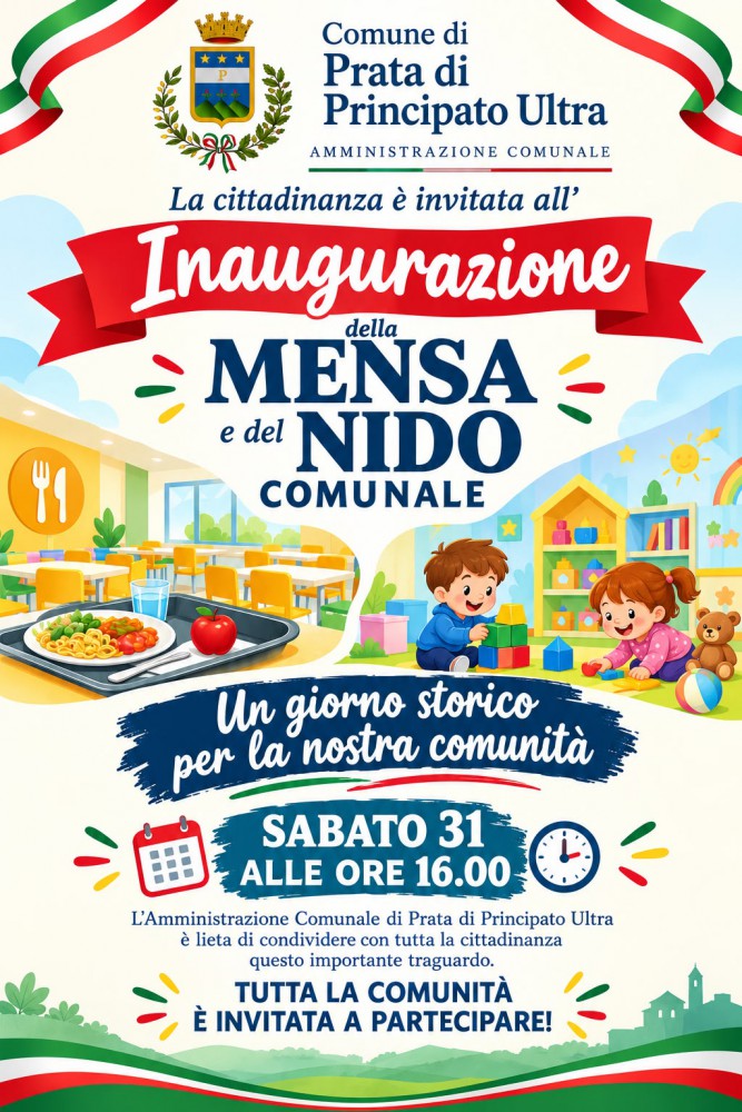 Scuola e futuro: Prata di Principato Ultra inaugura il nuovo Asilo Nido e la Mensa Scolastica