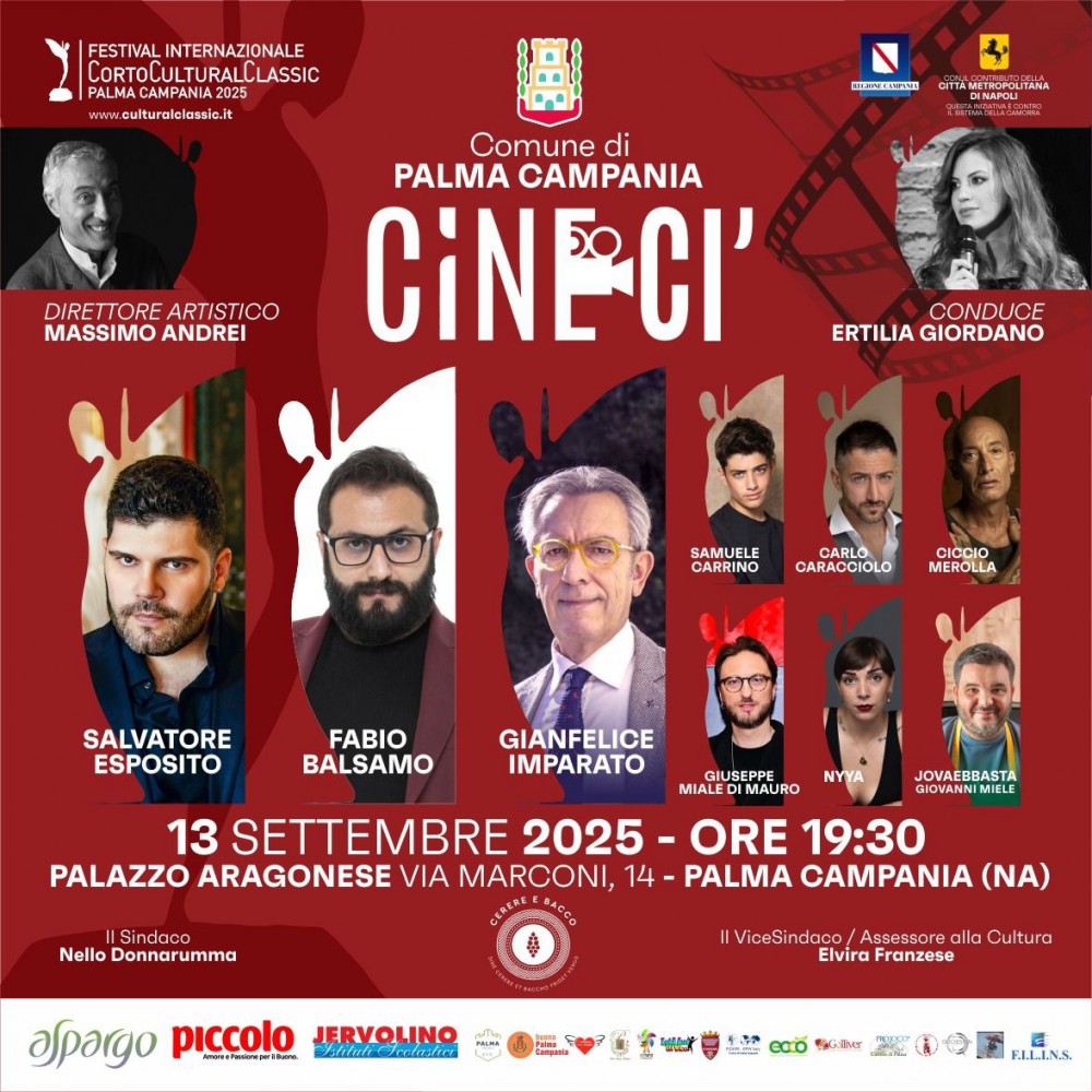 Palma Campania apre la corte del Palazzo Aragonese per il Premio Cinecì 2025