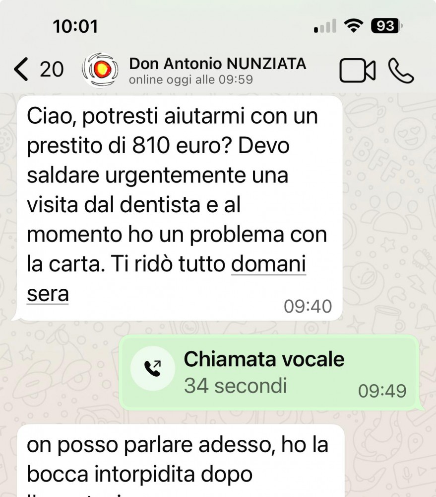 Hackerato il cellulare del parroco Don Antonio Nunziata: tentativo di truffa a centinaia di palmesi