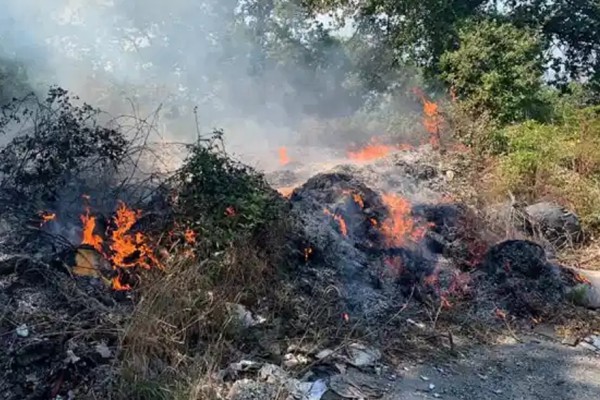 Palma Campania, elicotteri e volontari all'opera per domare un nuovo rogo in collina