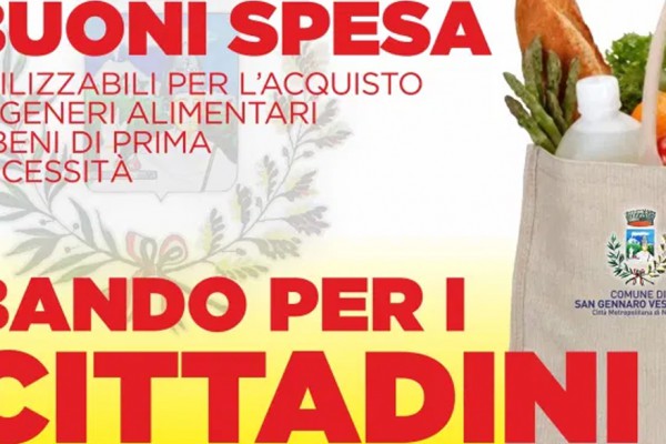 San Gennaro Vesuviano, arrivano i bonus spesa per chi soffre la crisi per Covid-19