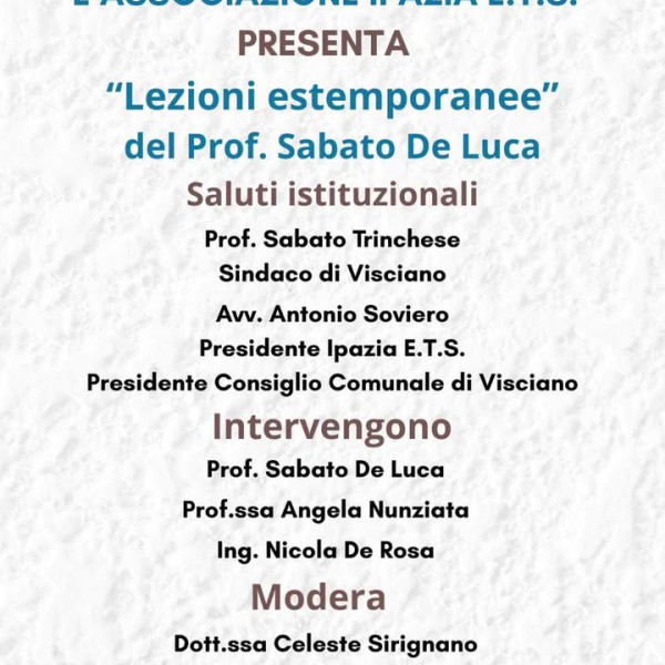 Lezioni estemporanee con il Prof: il libro di Sabato De Luca approda a Visciano