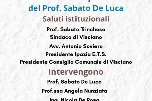 Lezioni estemporanee con il Prof: il libro di Sabato De Luca approda a Visciano