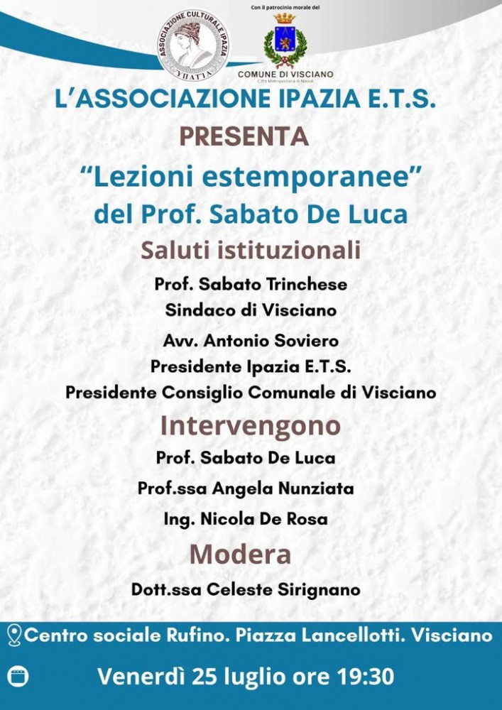 Lezioni estemporanee con il Prof: il libro di Sabato De Luca approda a Visciano