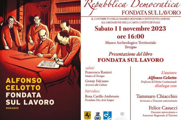 Al Museo Archeologico di Terzigno, la presentazione del libro di Alfonso Celotto "Fondata sul lavoro"