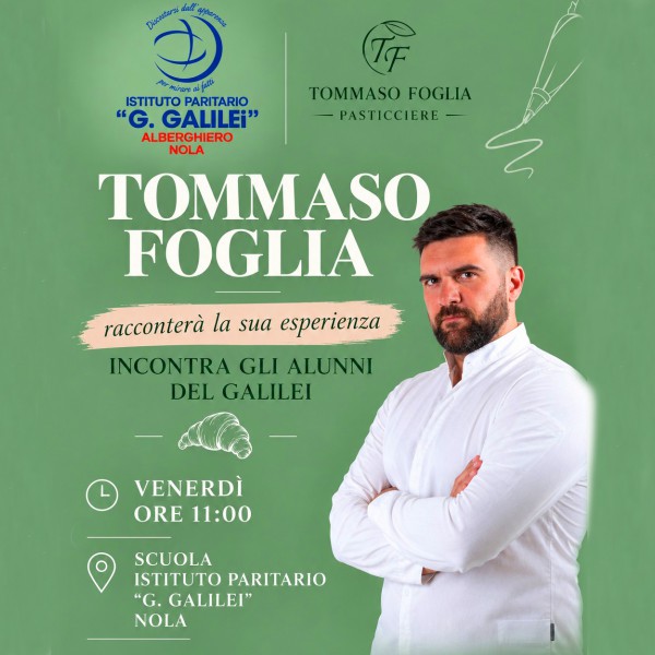 Tommaso Foglia incontra gli studenti del Galilei di Nola: un viaggio tra passione, talento e arte dolciaria