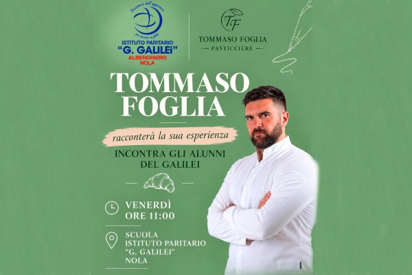 Tommaso Foglia incontra gli studenti del Galilei di Nola: un viaggio tra passione, talento e arte dolciaria