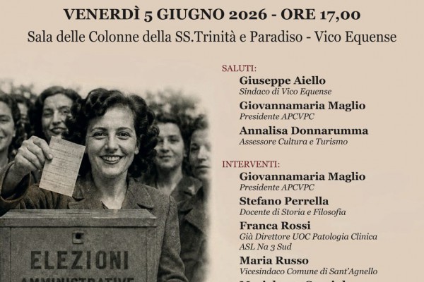 Vico Equense ricorda 80 anni di libertà: il 5 giugno convegno sul diritto di voto alle donne