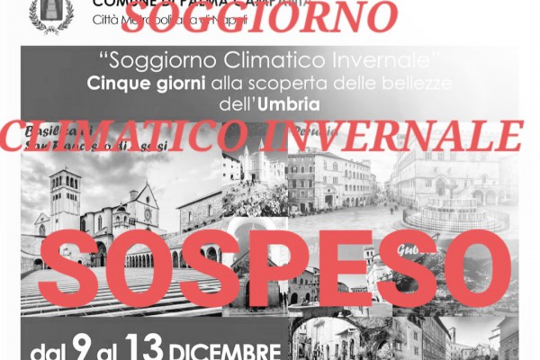 Palma Campania: soggiorno climatico invernale in Umbria sospeso in via precauzionale.