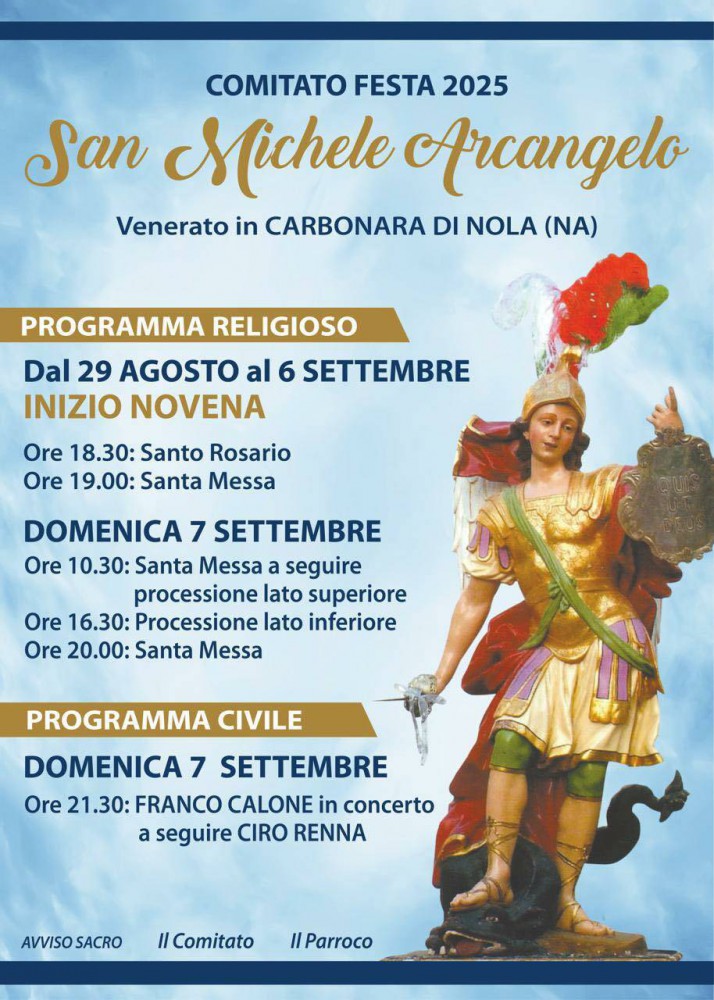 Carbonara di Nola, arriva il gran finale per la Festa di San Michele Arcangelo