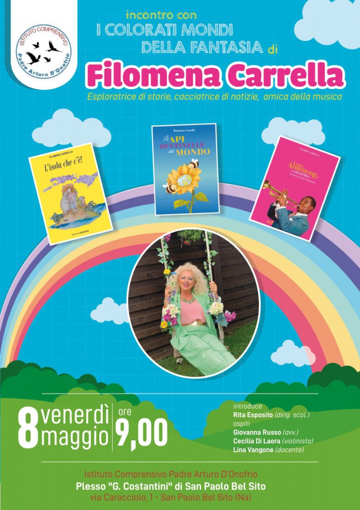 I COLORATI MONDI DELLA FANTASIA DI FILOMENA CARRELLA CONQUISTANO L’ISTITUTO “PADRE ARTURO D’ONOFRIO”