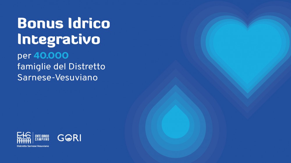 BONUS IDRICO INTEGRATIVO PER 40.000 FAMIGLIE: AL VIA L’EROGAZIONE DEI CONTRIBUTI