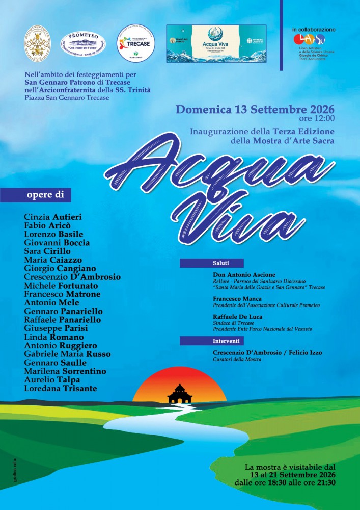 A Trecase le Mostre: Arte Sacra “ACQUA VIVA” e Arte Contemporanea “I bambini e la guerra”