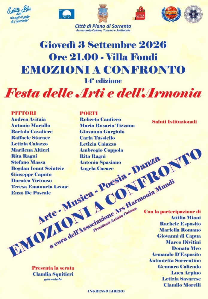 Va in scena la 14ª Edizione della kermesse d'arte “Emozioni a Confronto”