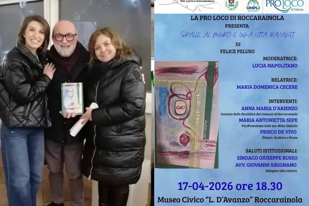 Roccarainola accoglie “Spalle al muro e una vita davanti”: il 17 aprile Peluso presenta il suo libro al Museo D’Avanzo