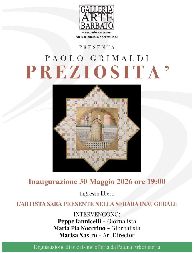 Alla Galleria Arte Barbato arriva “Preziosità”: l’universo onirico e metafisico di Paolo Grimaldi