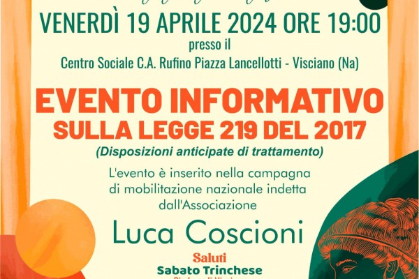 A Visciano evento informativo sulle Disposizioni anticipate di trattamento