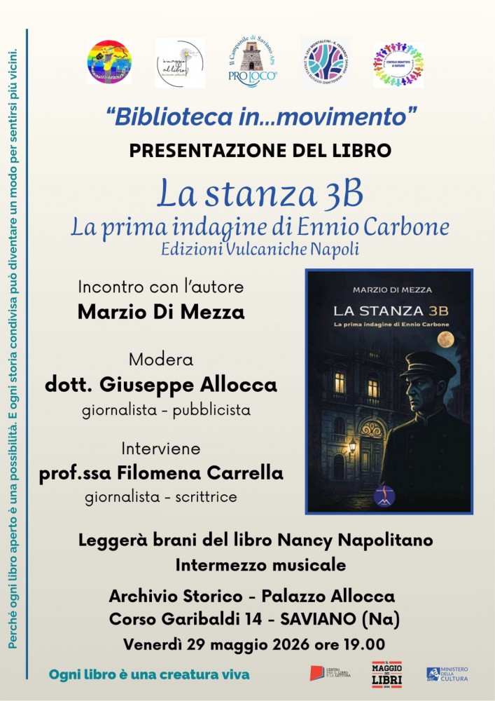 “Biblioteca in…movimento”: Saviano apre le porte alla cultura viva con “La stanza 3B” di Marzio Di Mezza