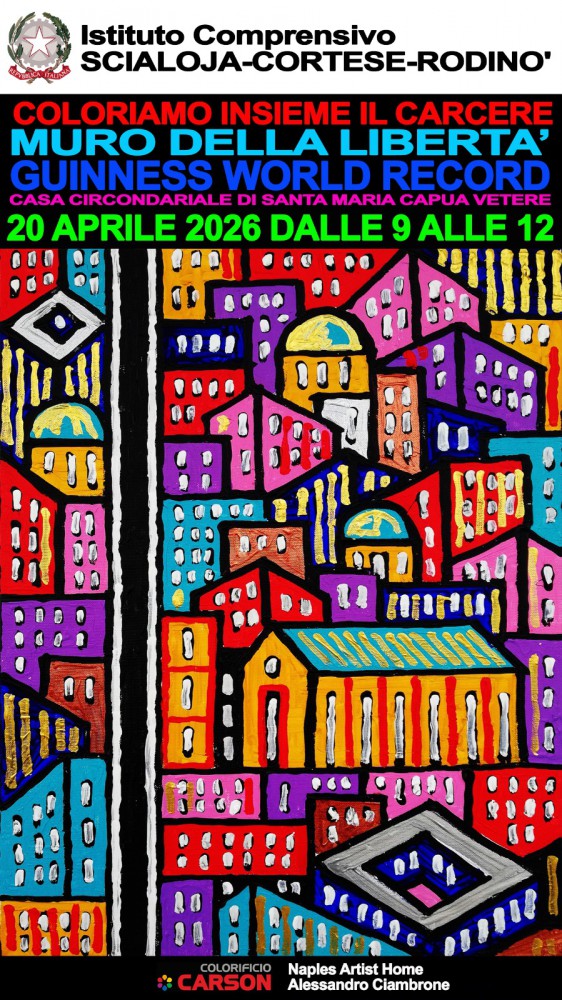 ​“Il Muro della Libertà”: gli alunni dell’I.C. 46 Scialoja-Cortese di Napoli dipingono la legalità con Alessandro Ciambrone