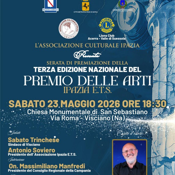 A Visciano la terza edizione del Premio delle Arti "Ipazia ETS"