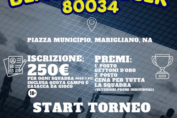 Beach Soccer "80034" a Marigliano: piazza Municipio esalta l'amicizia