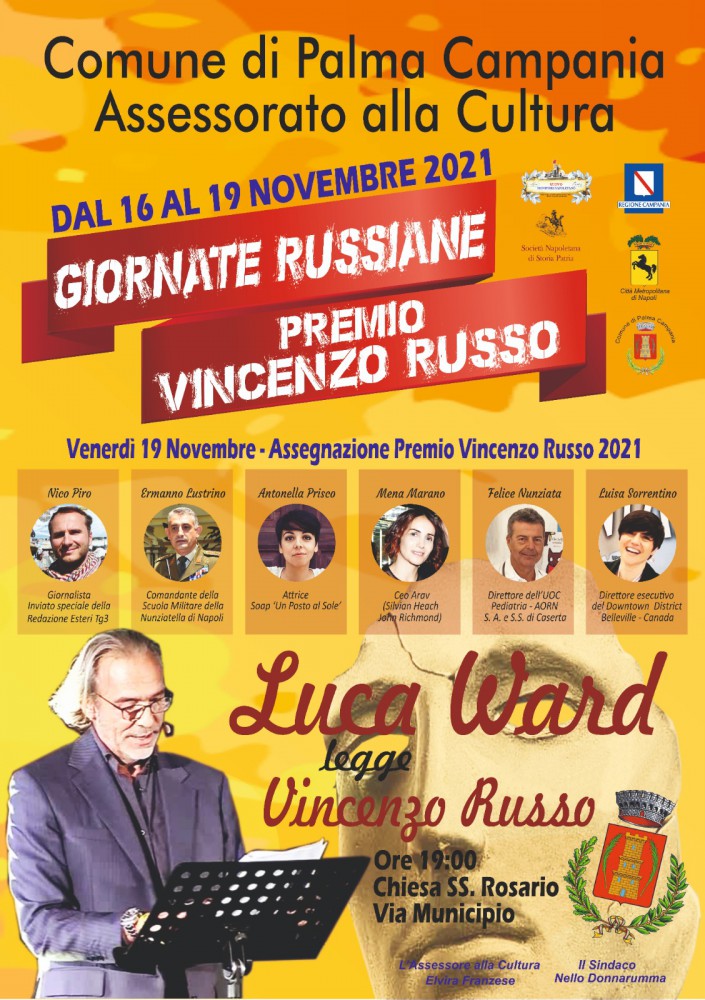 Premio Vincenzo Russo: la presentazione si svolgerà lunedì 15 novembre presso il teatro comunale