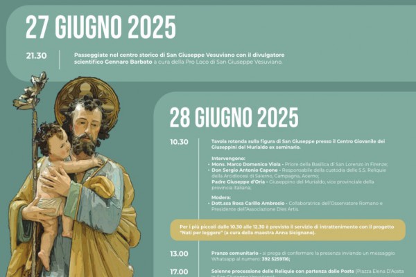 Le reliquie del bastone e del manto di San Giuseppe arrivano al Santuario di San Giuseppe in San Giuseppe Vesuviano