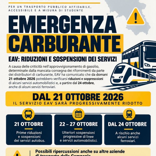 DIFFICOLTA’ DI RIFORNIMENTO CARBURANTE – AGGIORNAMENTO SERVIZI EAV