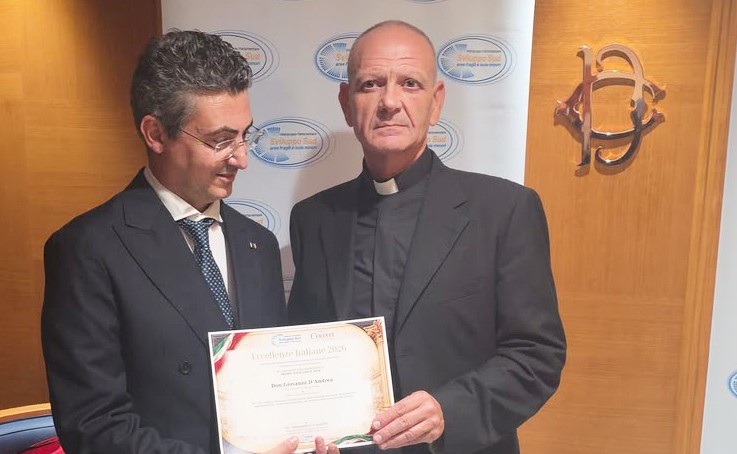 Roma celebra il riscatto del Sud: il Premio “Eccellenze 2026” a Don Giovanni D'Andrea