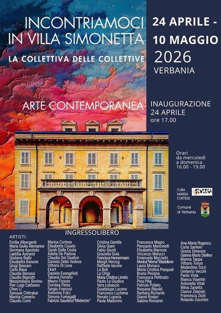 “Incontriamoci in Villa Simonetta”: a Verbania la quarta edizione della mostra di arte contemporanea “La Collettiva delle Collettive”
