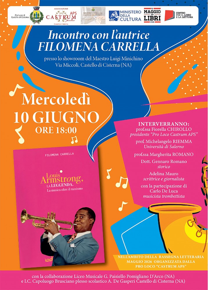 Louis Armstrong, un padre per la musica: Filomena Carrella presenta “La Leggenda” a Castello di Cisterna